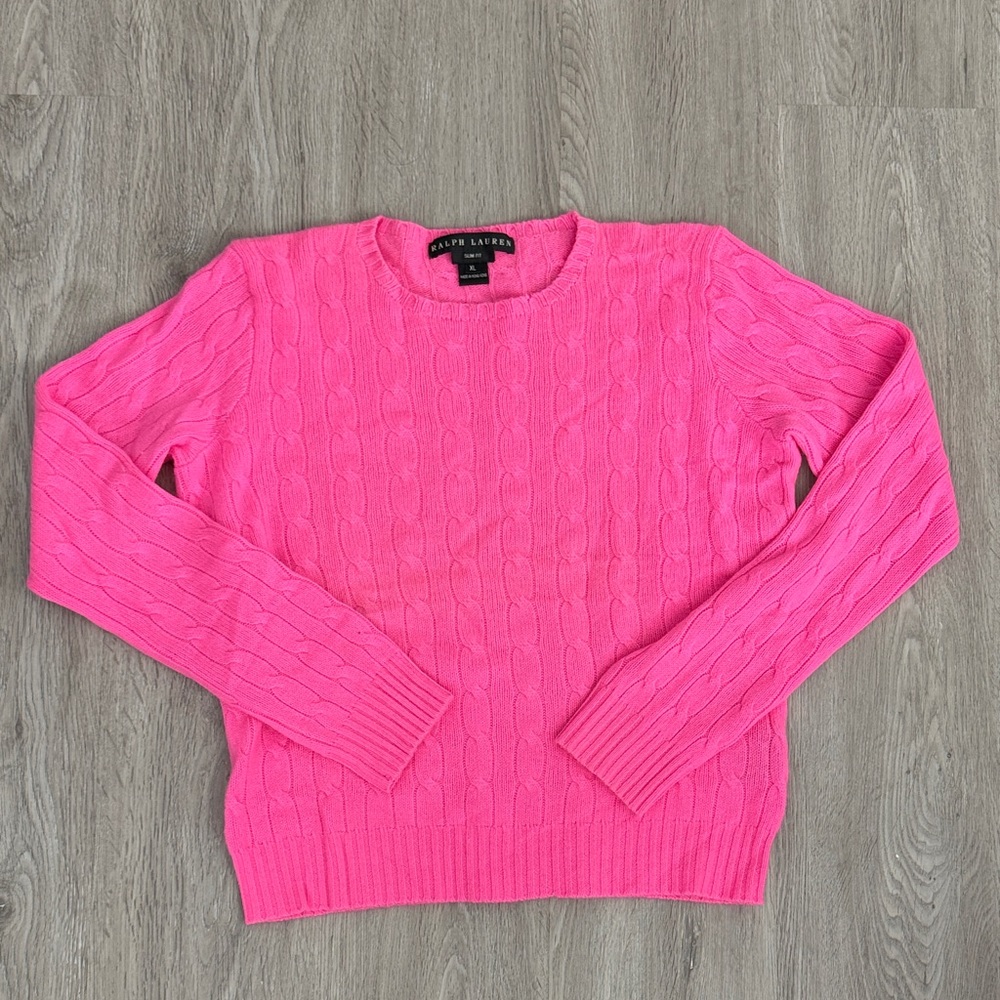 Ralph Lauren Vibrant Pink Crew Neck Sweater